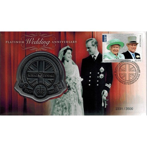 2017 Platinum Royal Wedding Anniversary 1947 - 2017 Limited Edition Medallion Cover PNC