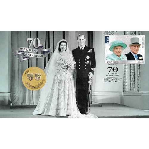 2017 $1 70th Anniversary of the Royal Wedding Coin & Stamp Cover PNC