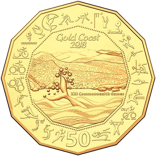 2018 50c XXI Commonwealth Games Gold Plated Uncirculated Coin