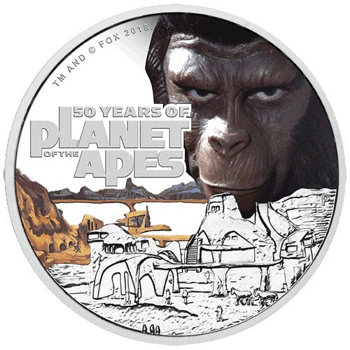 2018 $1 Planet of the Apes 50th Anniversary 1oz Silver Proof Coin