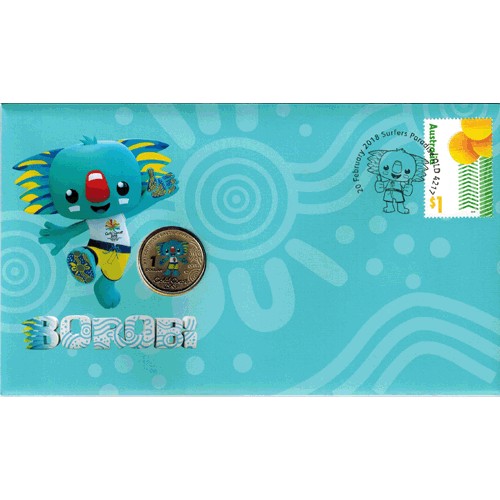 2018 $1 XXI Commonwealth Games - Borobi Coin & Stamp Cover PNC