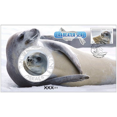 2018 AAT Crabeater Seal Medallion & Stamp Cover PNC