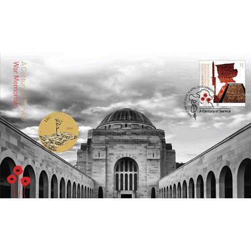 2018 $1 Lest We Forget Armistice - A Century of Service War Memorial  Coin & Stamp Cover PNC