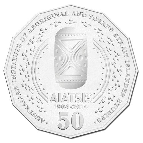 2014 50c 50th Anniversary AIATSIS Non-Coloured Unc Coin