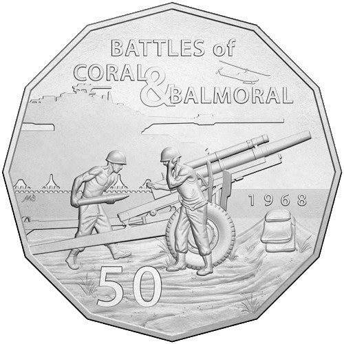 2018 50c Coral & Balmoral - Battle of the Fire Support Bases Uncirculated Coin in Card