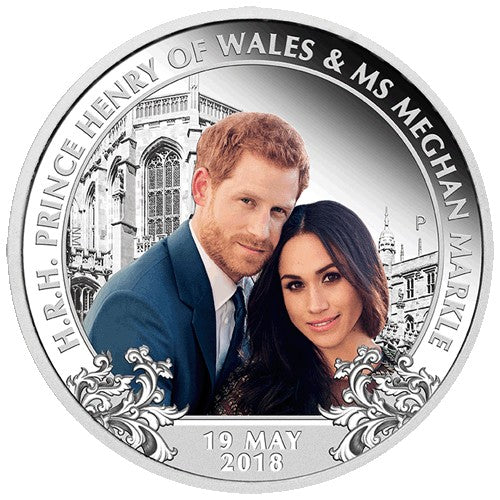 2018 $1 Royal Wedding 1oz Silver Proof Coin - Prince Harry & Ms Meghan Markle