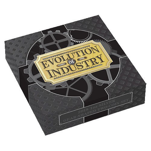 2018 $1 Evolution of Industry 1oz Silver Gear-Shaped Two-Coin Set