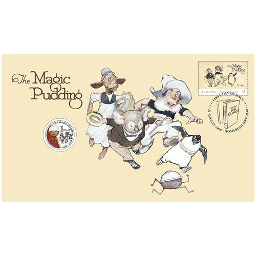 2018 $1 The Magic Pudding Coin & Stamp Cover PNC