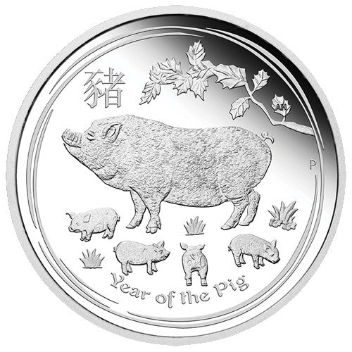 2019 Australian Lunar Year of the Pig Three Coin Silver Set