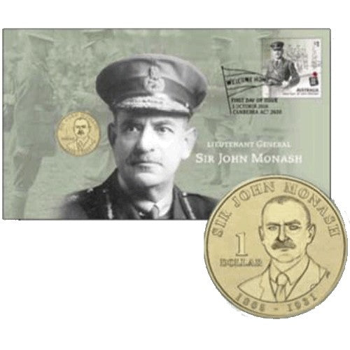 2018 $1 Sir John Monash Coin & Stamp Cover PNC