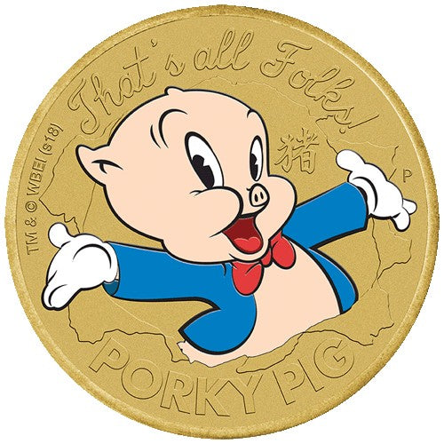 2019 $1 Porky Pig Coin & Stamp Cover PNC