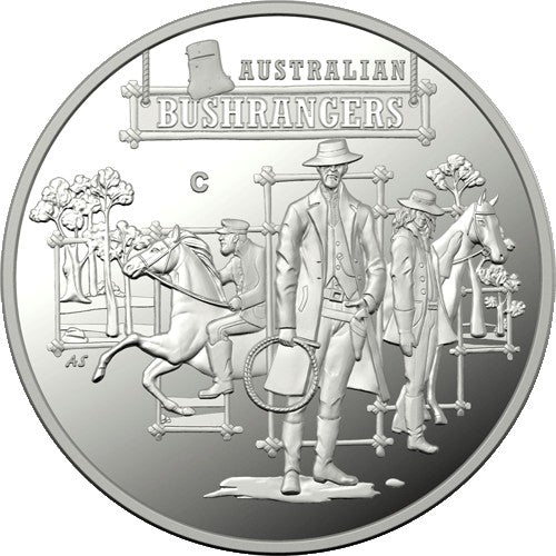 2019 $1 Australia's Wild Colonial Bushrangers C Mintmark Silver Proof Coin