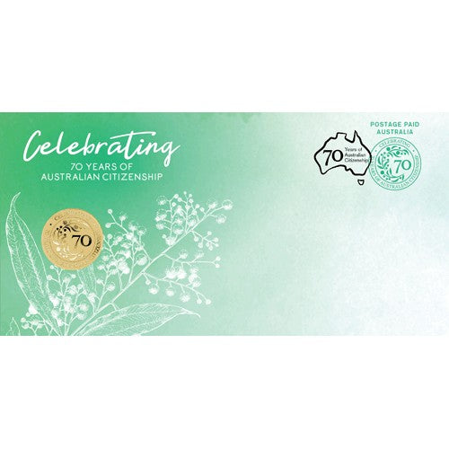 2019 $1 70 Years of Australian Citizenship Coin & Stamp Cover PNC