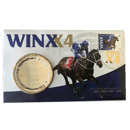 2018 Winx X4 W.S. Cox Plate Limited Edition Medallion & Stamp Cover PNC