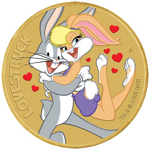 2019 $1 Looney Tunes Lovestruck Coin & Stamp Cover PNC