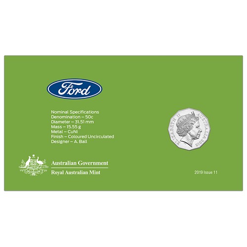 2018 50c Ford 1989 Sierra RS500 Coin & Stamp Cover PNC