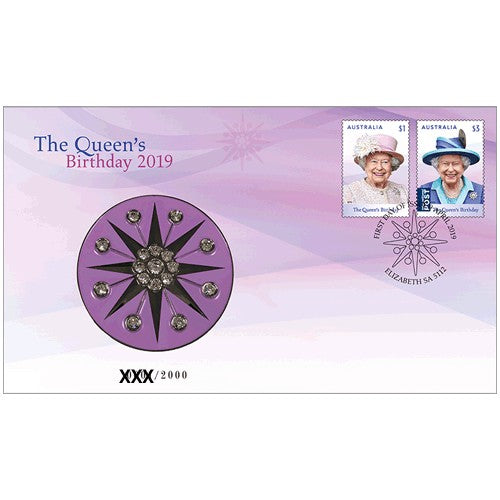 2019 H.M. Queen Elizabeth II Birthday Medallion & Stamp Cover PNC