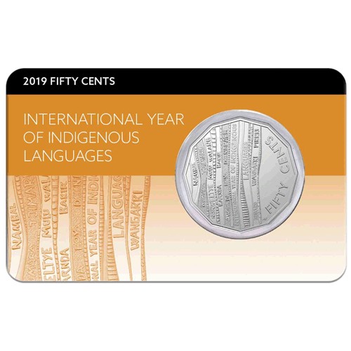 2019 50c International Year of Indigenous Languages Frosted Uncirculated Coin in Pack