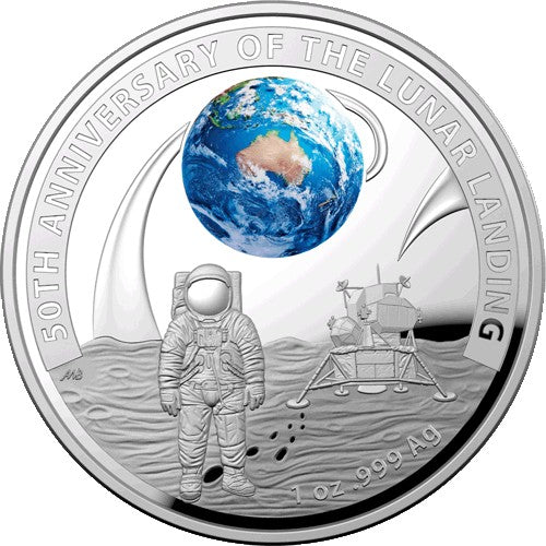 2019 Apollo 11 Moon Landing Two Coin Proof Set - USA & Australia