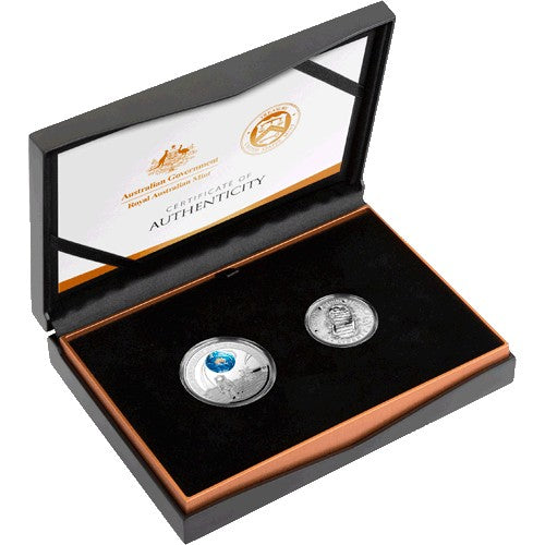 2019 Apollo 11 Moon Landing Two Coin Proof Set - USA & Australia