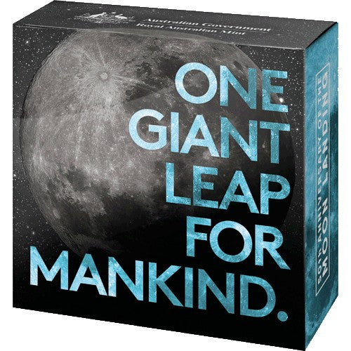 2019 $5 50th Anniversary of the Moon Landing Nickel Plated Coloured Silver Proof Domed Coin
