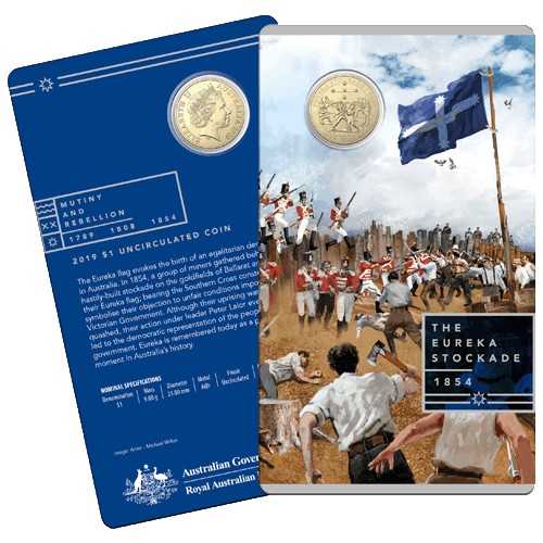 2019 $1 Mutiny and the Rebellion - The Eureka Stockade Al/Br Uncirculated Coin in Card