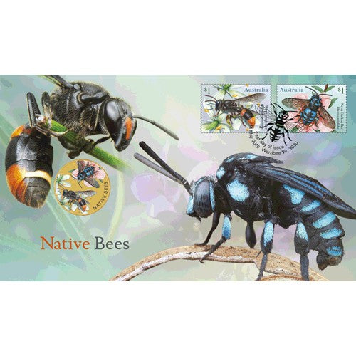 2019 $1 Native Bees Coin & Stamp Cover PNC