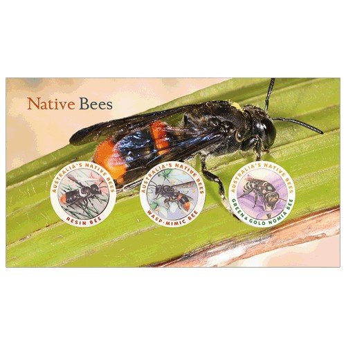 2019 Native Bees 3 Medallion & Stamp Cover PNC