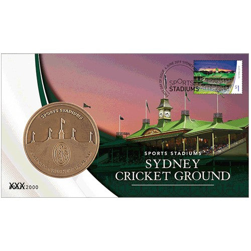 2019 Sports Stadiums Sydney Cricket Ground Medallion & Stamp Cover PNC