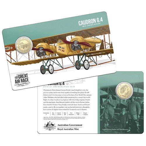 2019 $1 Centenary of the Great Air Race - England to Australia 1919 8 Coin Collection