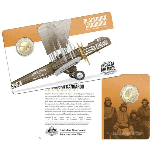 2019 $1 Centenary of the Great Air Race - England to Australia 1919 8 Coin Collection