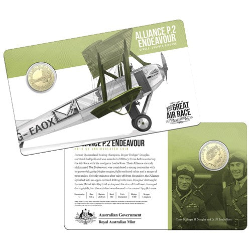 2019 $1 Centenary of the Great Air Race - England to Australia 1919 8 Coin Collection