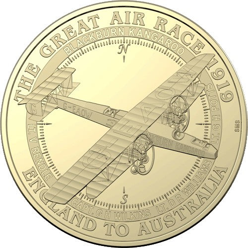 2019 $1 Centenary of the Great Air Race - England to Australia 1919 8 Coin Collection