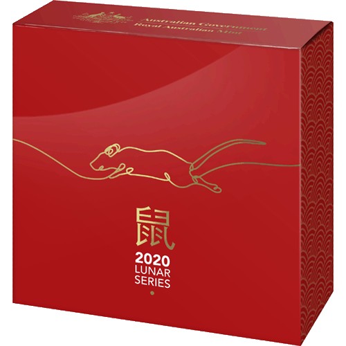 2020 $5 Lunar Year of the Rat 1oz Silver Proof Domed Coin