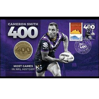 2019 Cameron Smith 400 Games Medallion & Stamp Cover PNC