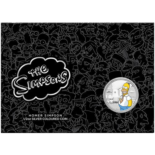 2020 50c Homer Simpson 1/2oz Silver Coloured Coin in Card