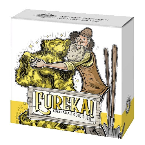 2020 $1 Eureka! Australia's Gold Rush Siler Proof Selectively Gold Plated 'C' Mintmark Coin