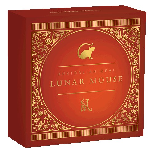 2020 $1 Australian Opal Lunar Series Year of the Mouse 1oz Silver Proof Coin