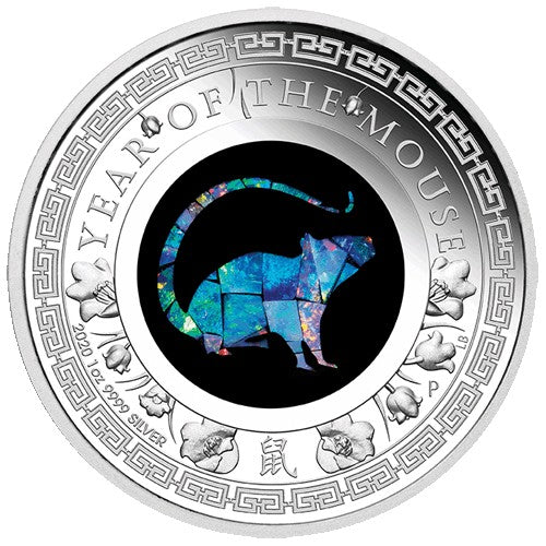 2020 $1 Australian Opal Lunar Series Year of the Mouse 1oz Silver Proof Coin