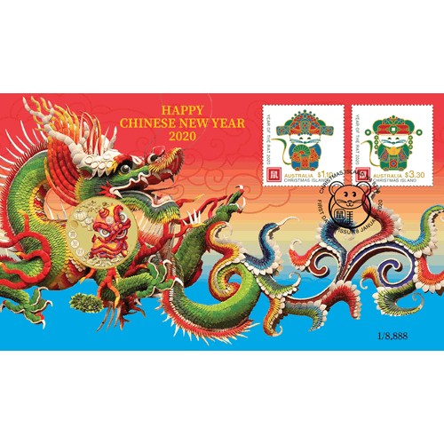 2020 $1 Happy Chinese New Year Coin & Stamp Cover PNC