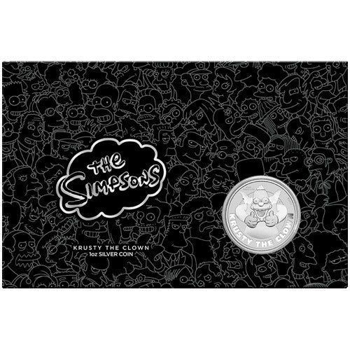 2020 $1 Krusty the Clown 1oz Silver Coin in Card