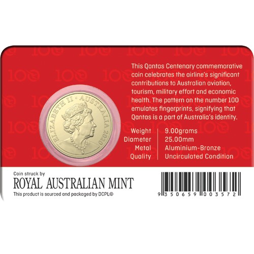 2020 $1 Qantas Centenary Albr Mint Roll