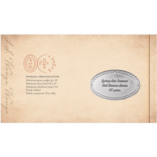 2020 150 Years Sydney - San Francisco Mail Steamer Service Medallion Cover PNC