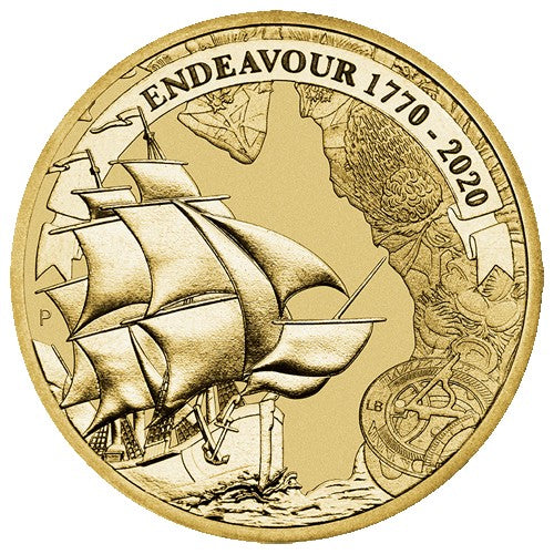 2020 $1 Navigating History - Endeavour Voyage Coin & Stamp Cover PNC