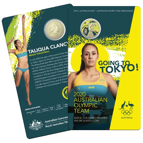 2020 $1 Australian Olympic Team Ambassador Taliqua Clancy - Beach Volleyball Uncirculated Coin in RAM Card