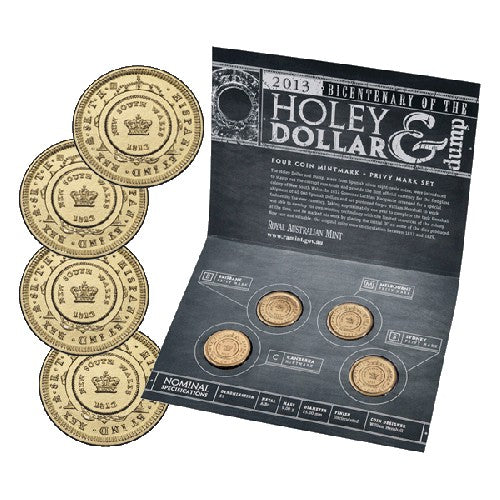 2013 $1 Bicentenary of the Holey Dollar & Dump 4 Coin Set CBSM