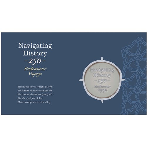 2020 Navigating History - Endeavour Voyage Medallion & Stamp Cover PNC