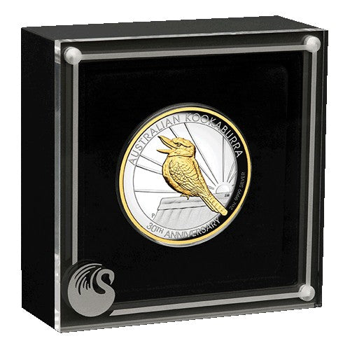 2020 $2 Australian Kookaburra 2oz Silver Proof Gilded High Relief Coin