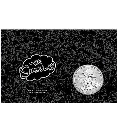 2020 $1 The Simpsons - Bart Simpson 1oz Silver Coin in Card