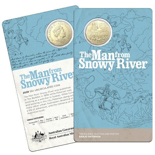 2020 50c Banjo Paterson - Treasured Australian Poetry Uncirculated Three Coin Set